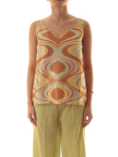 Circus hotel TOP MAGLIA PAILLETTES da donna con stampa multicolor