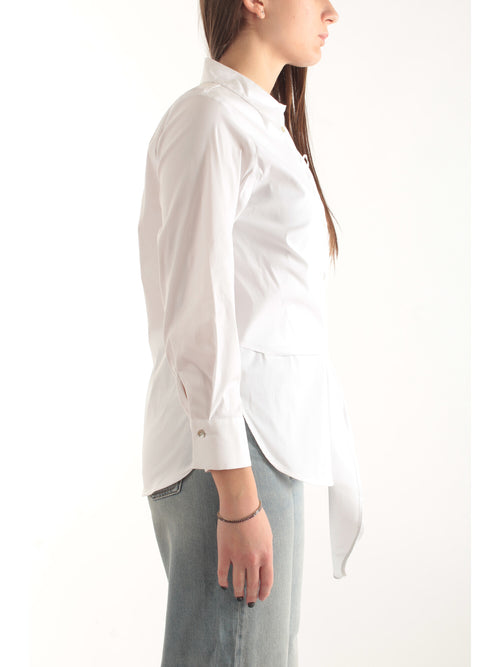 Iblues camicia con fiocco da donna bianco