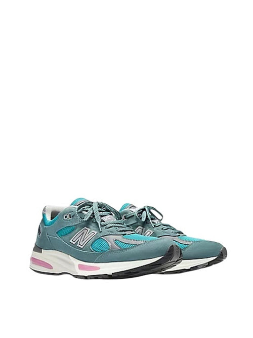 New Balance sneaker made in UK 991v2 da uomo forged porcelain green/trooper