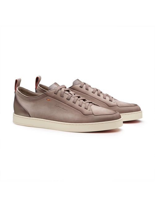 Santoni sneaker in nabuk da uomo beige