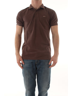 Sun 68 polo vintage da uomo marrone
