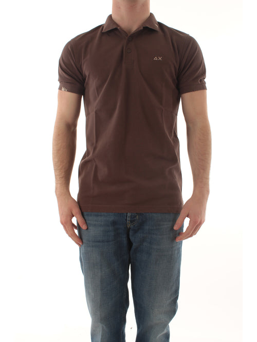 Sun 68 polo vintage da uomo marrone