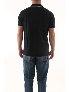 Sun 68 polo small stripes on collar da uomo navy blue