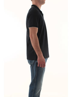 Sun 68 polo small stripes on collar da uomo navy blue