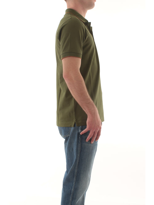 Sun 68 polo small stripes on collar da uomo verde