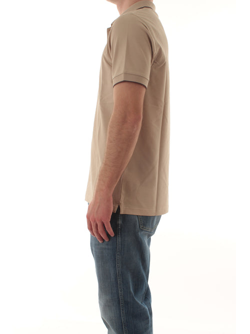 Sun 68 polo small stripes on collar da uomo stone