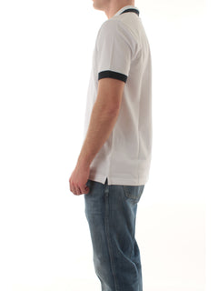Sun 68 polo big stripe on collar da uomo bianco