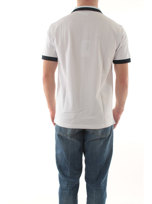 Sun 68 polo big stripe on collar da uomo bianco