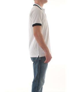 Sun 68 polo big stripe on collar da uomo bianco