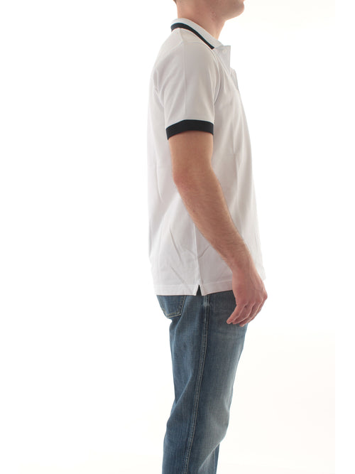Sun 68 polo big stripe on collar da uomo bianco