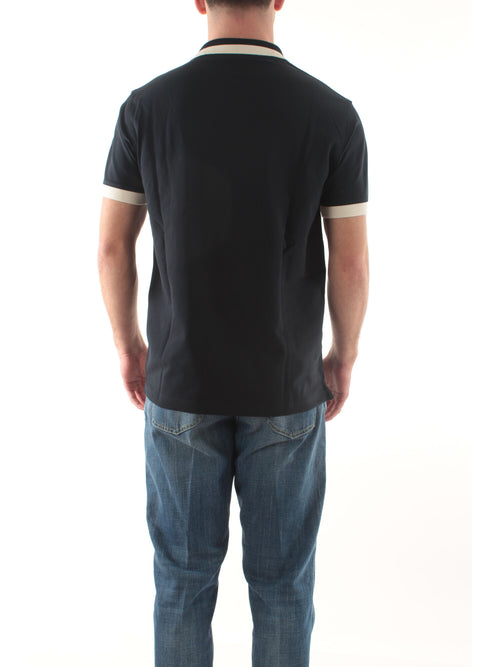 Sun 68 polo big stripe on collar da uomo navy blue