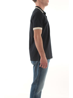 Sun 68 polo big stripe on collar da uomo navy blue
