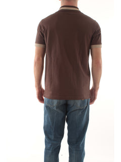 Sun 68 polo big stripe on collar da uomo marrone