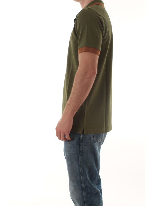 Sun 68 polo big stripe on collar da uomo verde