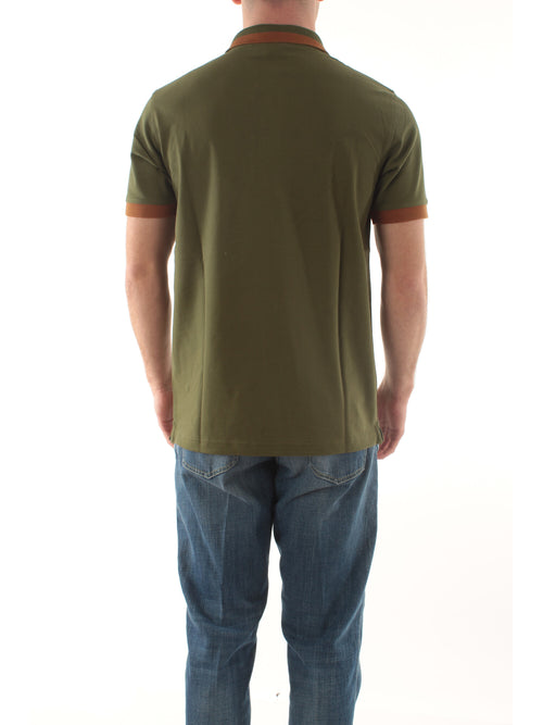 Sun 68 polo big stripe on collar da uomo verde