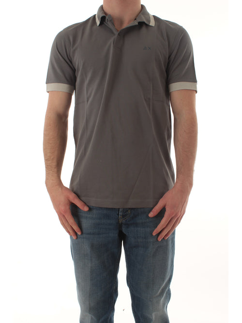 Sun 68 polo big stripe on collar da uomo inchiostro