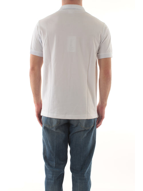 Sun 68 polo big logo sulla manica da uomo bianco