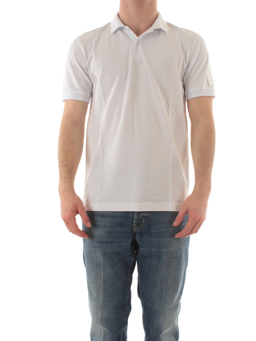 Sun 68 polo big logo sulla manica da uomo bianco