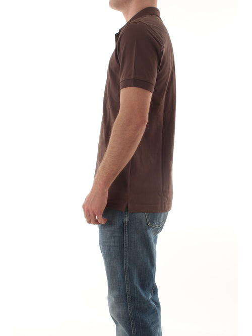Sun 68 polo print under collar da uomo marrone