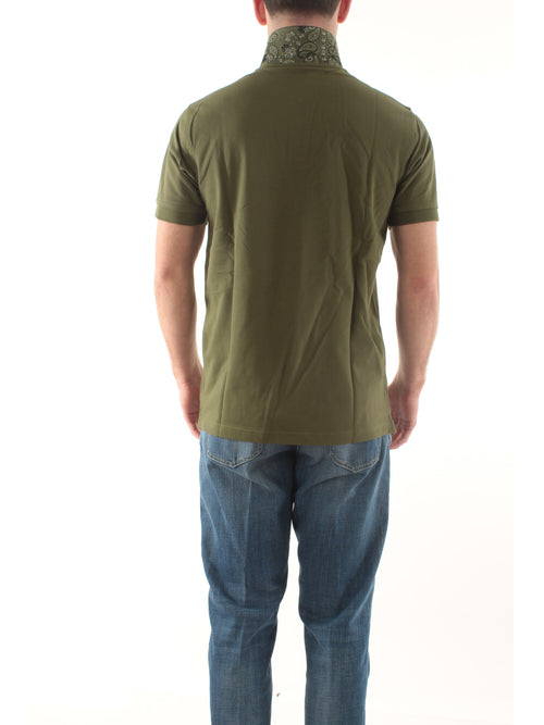 Sun 68 polo print under collar da uomo verde