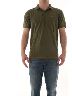 Sun 68 polo print under collar da uomo verde
