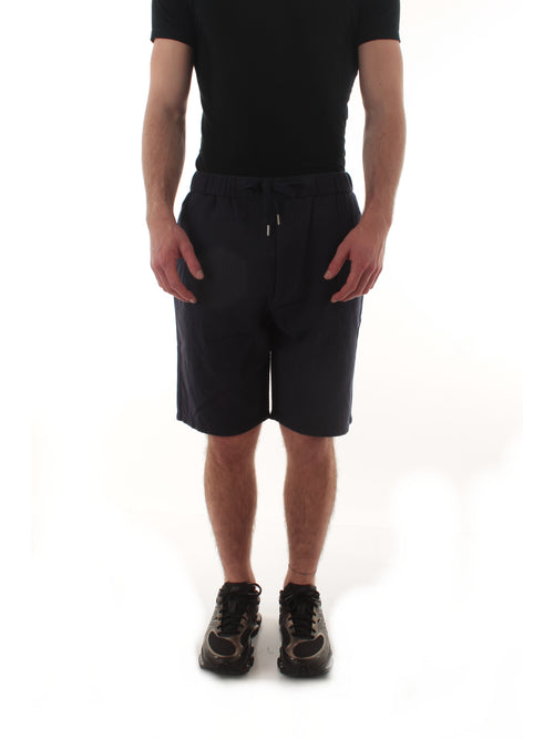 Sun 68 bermuda coulisse in lino da uomo navy blue