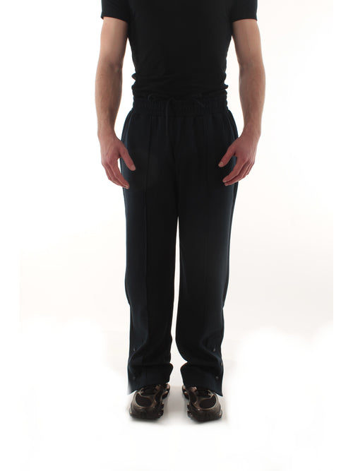 SUN68 pantaloni in cotone con piega da uomo navy blue
