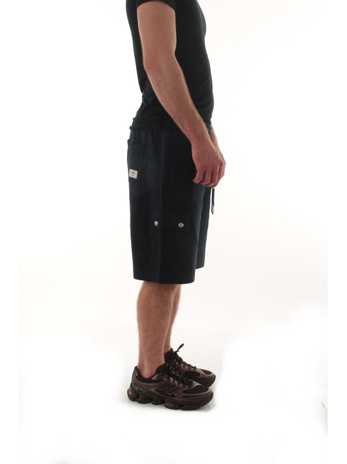 Sun 68 bermuda cargo fleece in cotone da uomo navy blue
