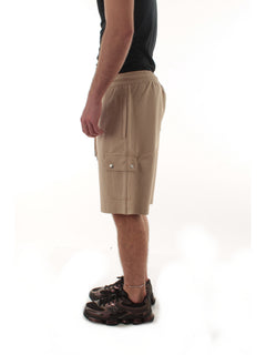 Sun 68 bermuda cargo fleece in cotone da uomo stone
