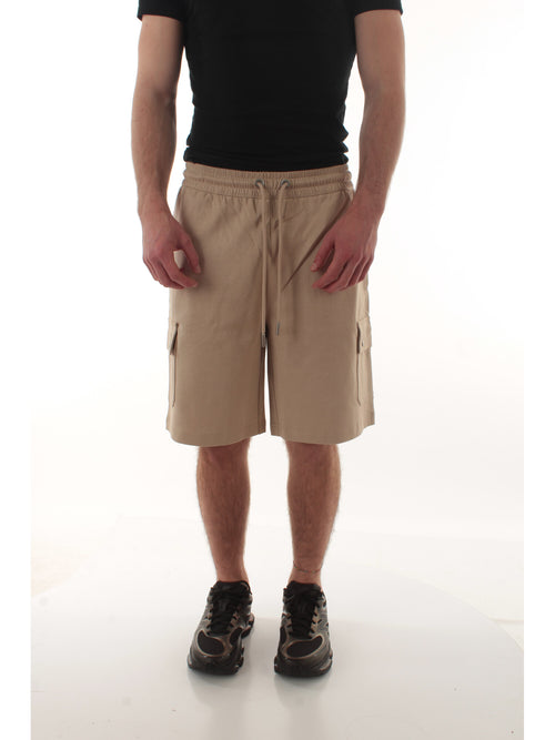 Sun 68 bermuda cargo fleece in cotone da uomo stone