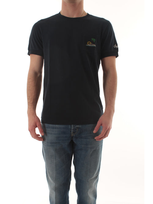 Sun 68 T-shirt embroidery da uomo navy blue
