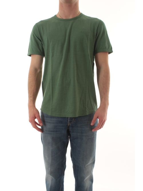 Sun 68 T-shirt jersey slub da uomo muschio