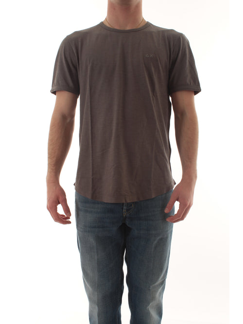 Sun 68 T-shirt jersey slub da uomo inchiostro
