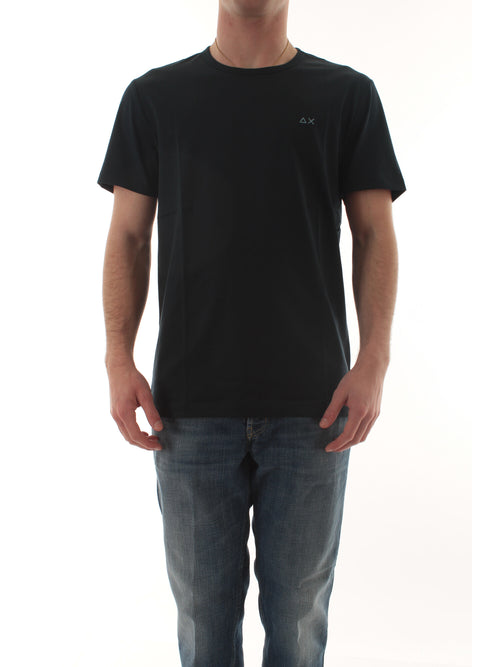 Sun 68 T-SHIRT JERSEY MERCERIZED da uomo navy blue