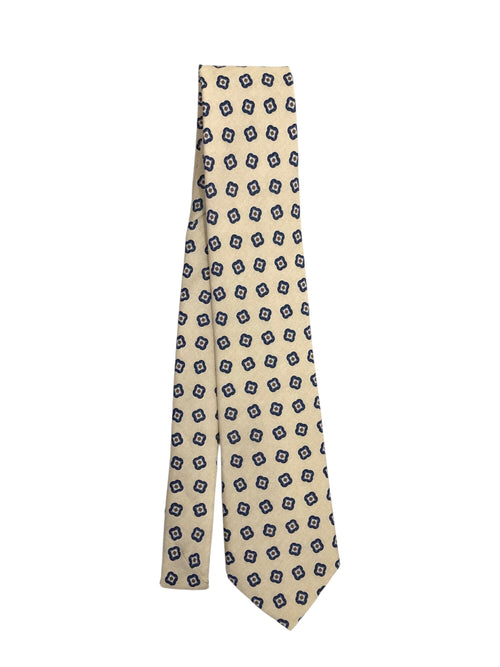 Rosi Collection cravatta da uomo in seta jacquard fondo beige
