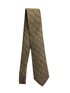 Rosi Collection cravatta da uomo in seta jacquard fondo verde