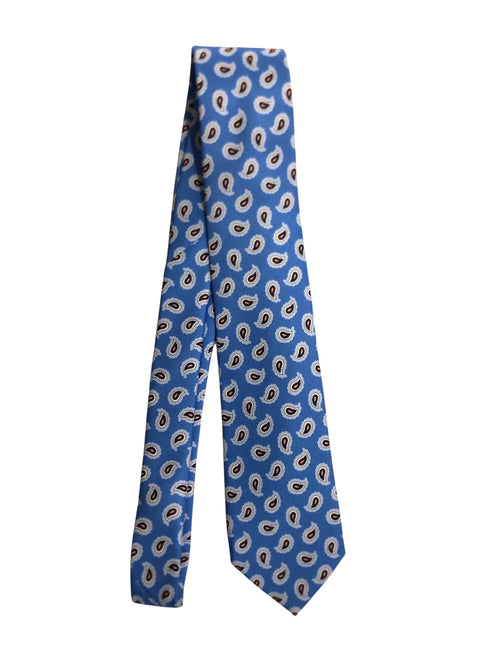 Rosi Collection cravatta da uomo in seta jacquard fondo celeste