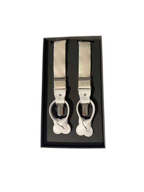 Rosi Collection Bretelle da uomo in seta bianco