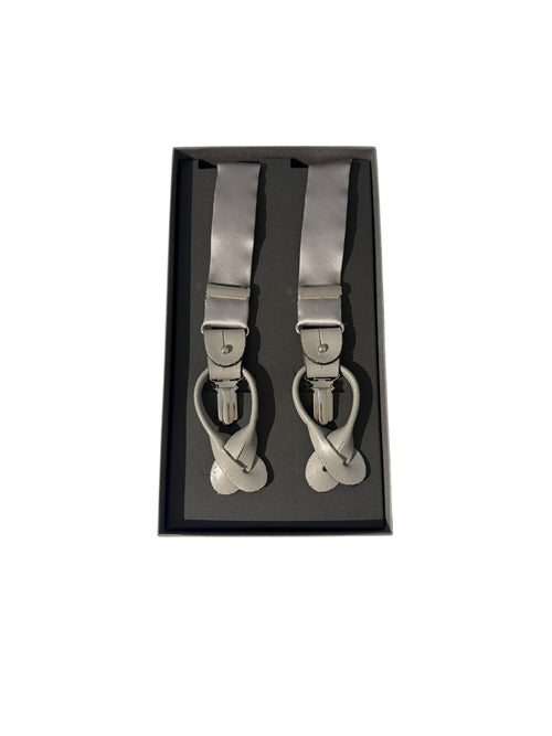 Rosi Collection Bretelle da uomo in seta grigio
