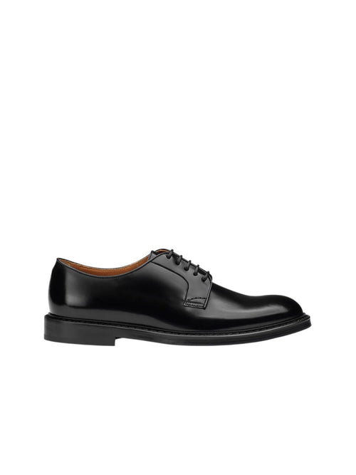 Doucal's scarpa stringata derby horse in pelle da uomo nero
