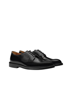 Doucal's scarpa stringata derby horse in pelle da uomo nero