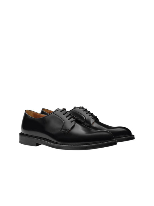 Doucal's scarpa stringata derby horse in pelle da uomo nero