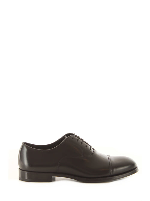 Doucal's scarpa stringata oxford cap toe in pelle da uomo nero