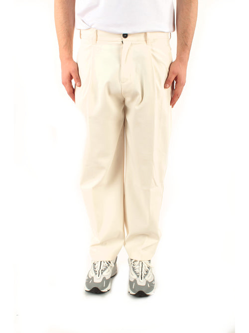 Herno pantalone in fresh crinkled woven da uomo avorio