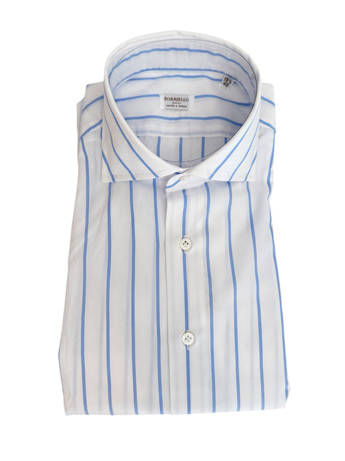 Borriello camicia a righe da uomo azzurro