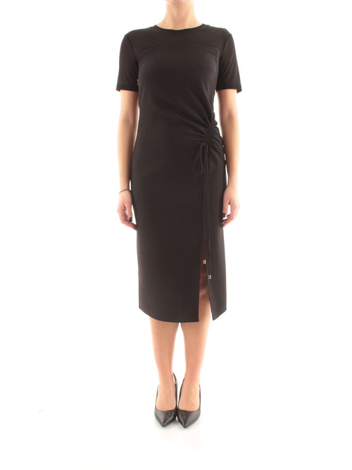 Patrizia Pepe abito midi in twill con arriccio da donna nero