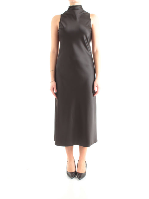 Patrizia Pepe abito midi fluido in raso da donna nero