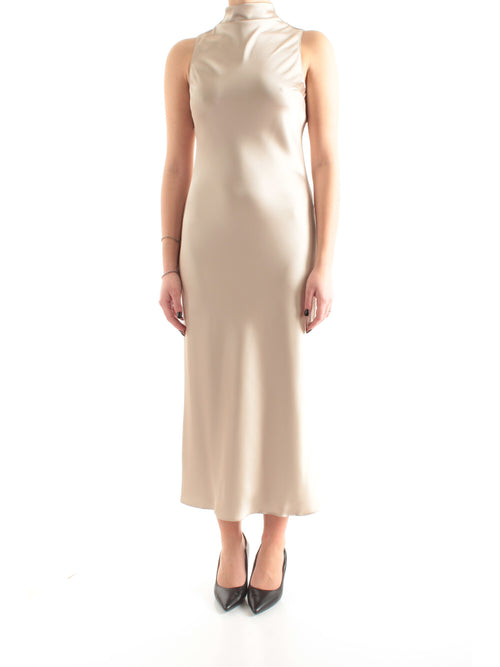 Patrizia Pepe abito midi fluido in raso da donna cloud gray