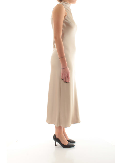 Patrizia Pepe abito midi fluido in raso da donna cloud gray