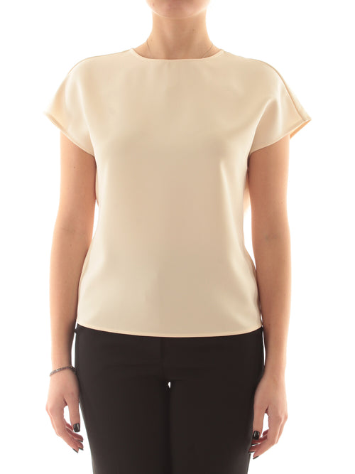 Patrizia pepe blusa fluida smanicata da donna warm ivory